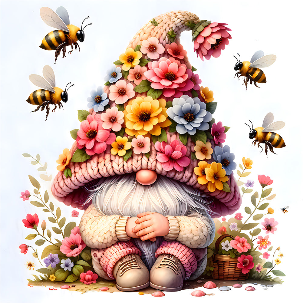 Diamond Painting - Full Round - Gnome with Fruit and Flowers (30*30CM)