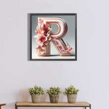 Load image into Gallery viewer, Diamond Painting - Full Round - Pink flower letter R (40*40CM)
