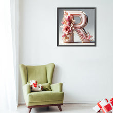 Load image into Gallery viewer, Diamond Painting - Full Round - Pink flower letter R (40*40CM)
