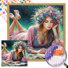 Load image into Gallery viewer, AB Diamond Painting - Full Round - Reading girl (40*40CM)
