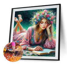 Load image into Gallery viewer, AB Diamond Painting - Full Round - Reading girl (40*40CM)
