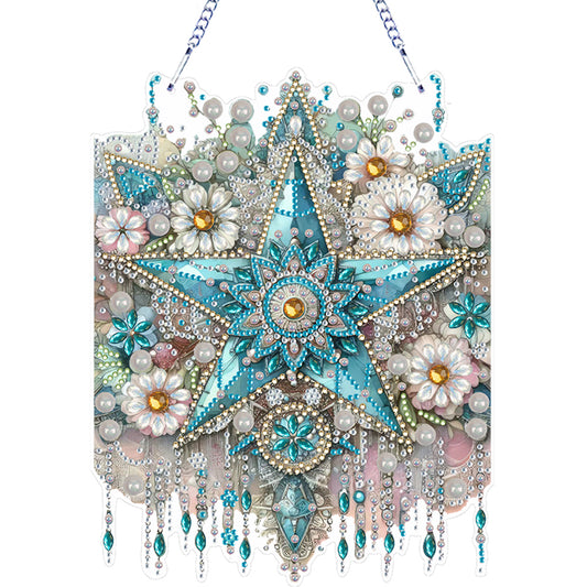PET Double Sided Special Shaped Color Flower Hanging Diamond Art Kits Home Decor