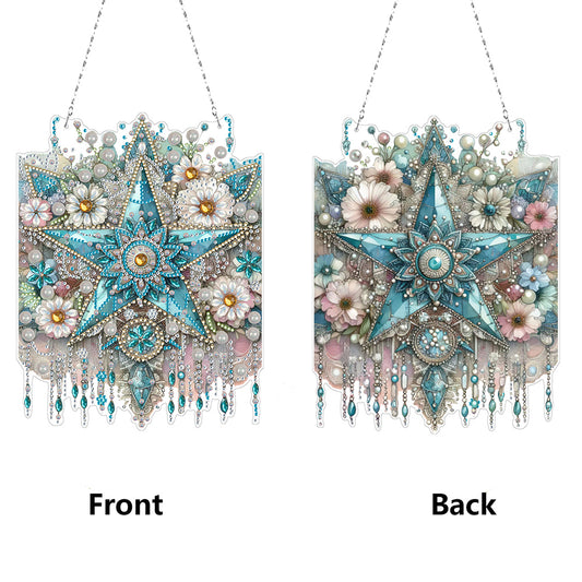 PET Double Sided Special Shaped Color Flower Hanging Diamond Art Kits Home Decor