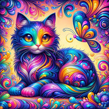 Load image into Gallery viewer, Diamond Painting - Full Round - Purple cat (40*40CM)
