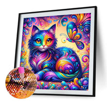 Load image into Gallery viewer, Diamond Painting - Full Round - Purple cat (40*40CM)
