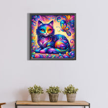 Load image into Gallery viewer, Diamond Painting - Full Round - Purple cat (40*40CM)
