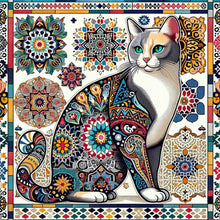 Load image into Gallery viewer, Diamond Painting - Full Round - Mandala and cat (40*40CM)
