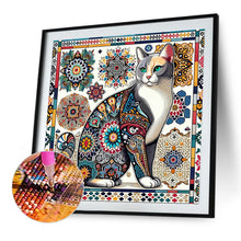 Load image into Gallery viewer, Diamond Painting - Full Round - Mandala and cat (40*40CM)
