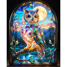 Load image into Gallery viewer, Diamond Painting - Full Round - Owl stained glass art (40*50CM)
