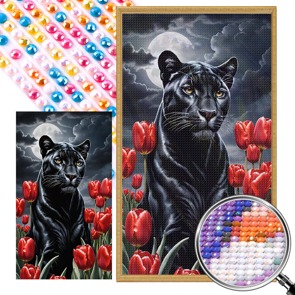 AB Diamond Painting - Full Round - Tulip black panther (40*70CM)