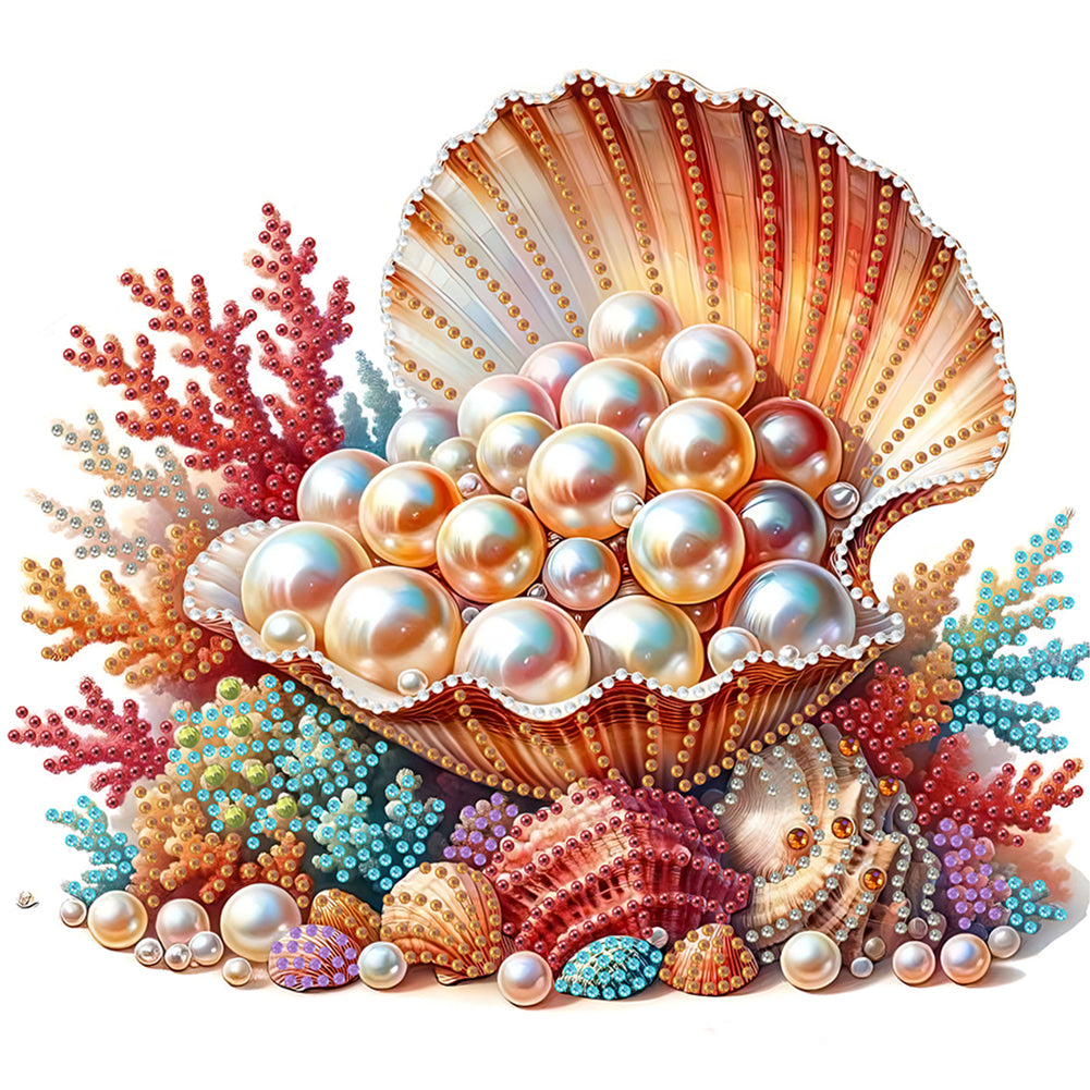 Diamond Painting - Partial Special Shaped - Shell pearl (30*30CM)