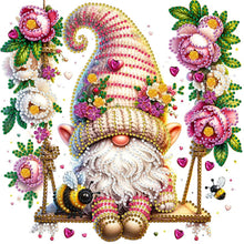 Load image into Gallery viewer, Diamond Painting - Partial Special Shaped - Swing gnome (30*30CM)
