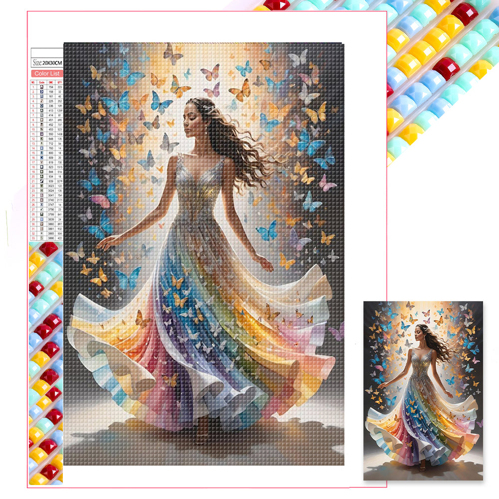 Diamond Painting - Full Square - Butterfly woman (20*30CM)