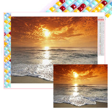 Load image into Gallery viewer, Diamond Painting - Full Square - Sunset on the seaside (50*40CM)
