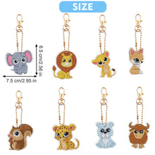 Load image into Gallery viewer, 8Pcs Double Sided Animal Alien Diamond Art Keyring for Home Birthday Party Decor
