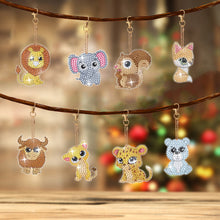 Load image into Gallery viewer, 8Pcs Double Sided Animal Alien Diamond Art Keyring for Home Birthday Party Decor
