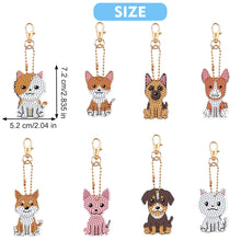 Load image into Gallery viewer, 8Pcs Double Sided Animal Alien Diamond Art Keyring for Home Birthday Party Decor

