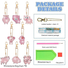 Load image into Gallery viewer, 8Pcs Double Sided Animal Alien Diamond Art Keyring for Home Birthday Party Decor
