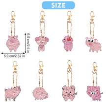 Load image into Gallery viewer, 8Pcs Double Sided Animal Alien Diamond Art Keyring for Home Birthday Party Decor

