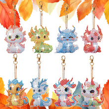 Load image into Gallery viewer, 8Pcs Double Sided Animal Alien Diamond Art Keyring for Home Birthday Party Decor

