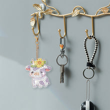 Load image into Gallery viewer, 8Pcs Double Sided Animal Alien Diamond Art Keyring for Home Birthday Party Decor
