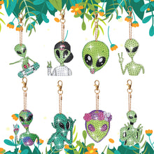 Load image into Gallery viewer, 8Pcs Double Sided Animal Alien Diamond Art Keyring for Home Birthday Party Decor
