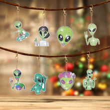 Load image into Gallery viewer, 8Pcs Double Sided Animal Alien Diamond Art Keyring for Home Birthday Party Decor
