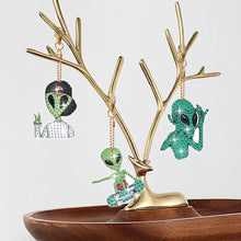 Load image into Gallery viewer, 8Pcs Double Sided Animal Alien Diamond Art Keyring for Home Birthday Party Decor
