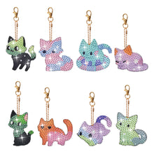 Load image into Gallery viewer, 8Pcs Double Sided Animal Alien Diamond Art Keyring for Home Birthday Party Decor
