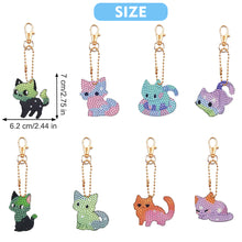 Load image into Gallery viewer, 8Pcs Double Sided Animal Alien Diamond Art Keyring for Home Birthday Party Decor
