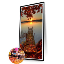 Load image into Gallery viewer, Diamond Painting - Full Round - Sunset shallow bridge (45*85CM)
