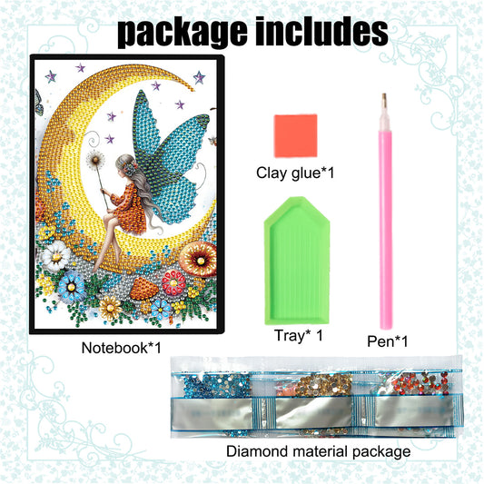 Elf Fairy Special Shaped 50 Pages Diamond Painting Diary Book A5 for Adults Kids