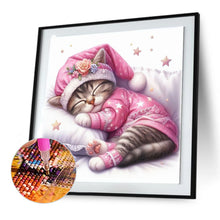 Load image into Gallery viewer, Diamond Painting - Full Round - Sleeping kitten (30*30CM)
