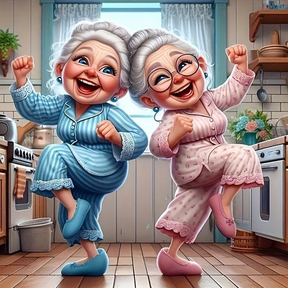 Diamond Painting - Full Round - Funny old lady (40*40CM)