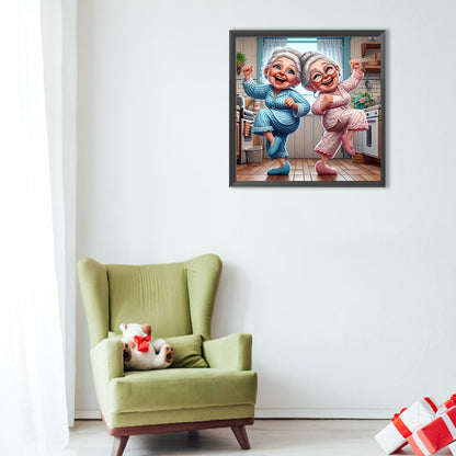 Diamond Painting - Full Round - Funny old lady (40*40CM)