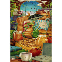 Load image into Gallery viewer, AB Diamond Painting - Full Round - Cartoon little green dragon (40*60CM)
