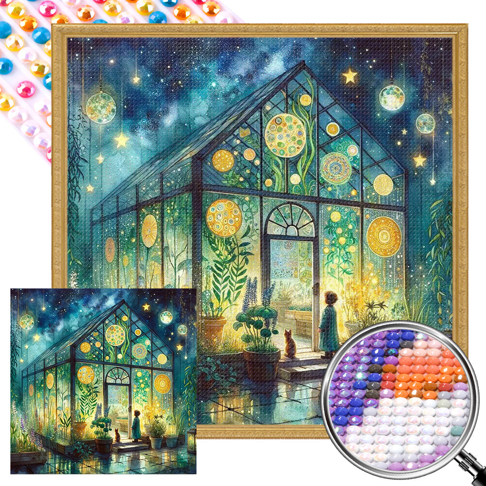 AB Diamond Painting - Full Round - Flower room at night (40*40CM)