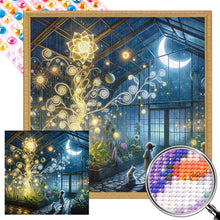 Load image into Gallery viewer, AB Diamond Painting - Full Round - Flower room at night (40*40CM)
