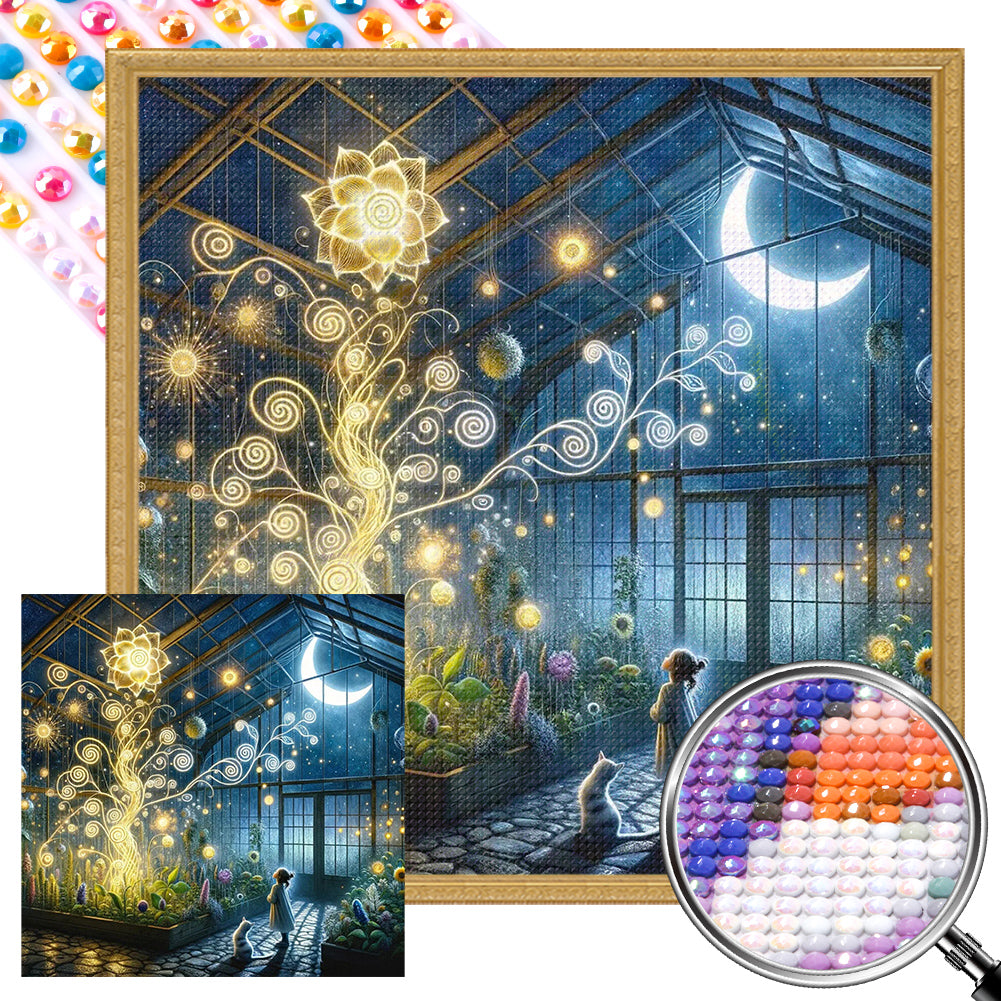 AB Diamond Painting - Full Round - Flower room at night (40*40CM)