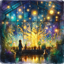 Load image into Gallery viewer, AB Diamond Painting - Full Round - Flower room at night (40*40CM)
