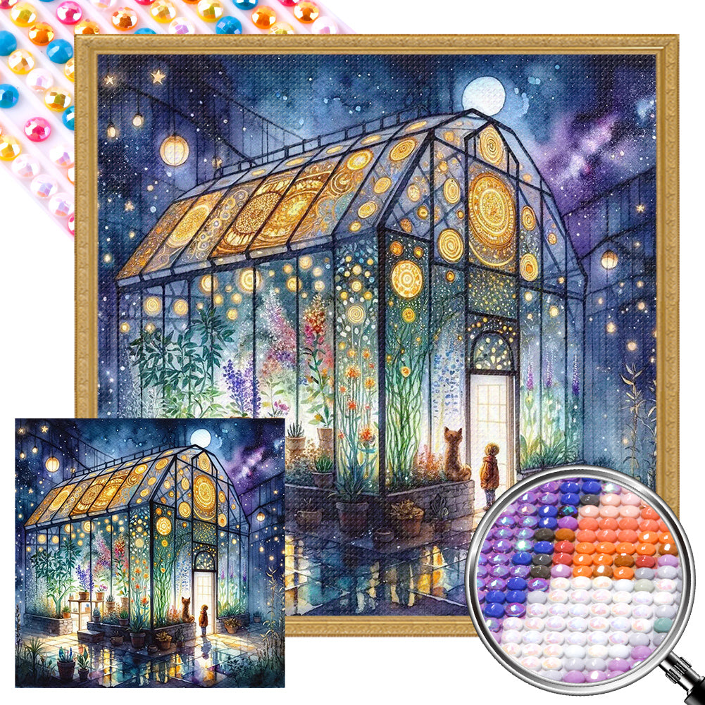 AB Diamond Painting - Full Round - Flower room at night (40*40CM)