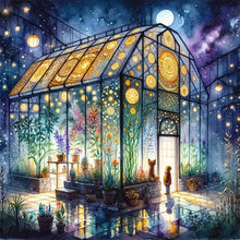 Load image into Gallery viewer, AB Diamond Painting - Full Round - Flower room at night (40*40CM)
