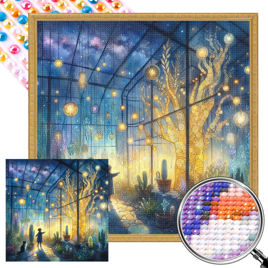 AB Diamond Painting - Full Round - Flower room at night (40*40CM)