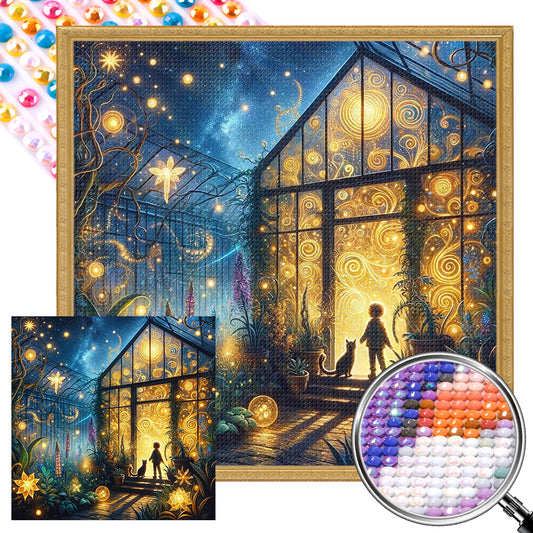 AB Diamond Painting - Full Round - Flower room at night (40*40CM)
