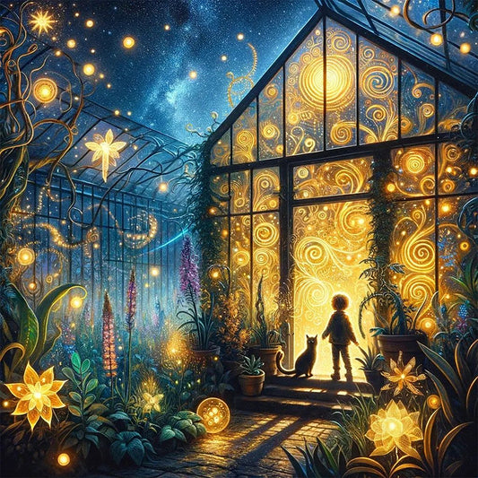 AB Diamond Painting - Full Round - Flower room at night (40*40CM)