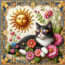 Load image into Gallery viewer, Diamond Painting - Full Round - Black and white cat (40*40CM)
