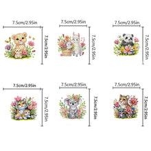 Load image into Gallery viewer, 6Pcs Acrylic Special Shape Animal And Flower Diamond Painting Fridge Magnet

