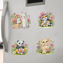 Load image into Gallery viewer, 6Pcs Acrylic Special Shape Animal And Flower Diamond Painting Fridge Magnet
