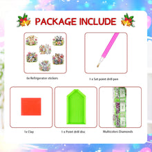 Load image into Gallery viewer, 6Pcs Acrylic Special Shape Animal And Flower Diamond Painting Fridge Magnet
