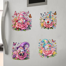 Load image into Gallery viewer, 6Pcs Acrylic Special Shape Gnome And Flower Diamond Painting Fridge Magnet
